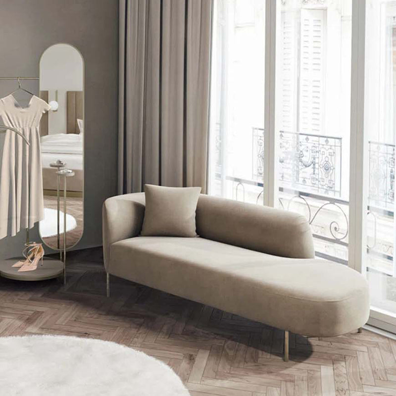 Glam Velvet Flared Arm Chaise Lounge for Living Room with Pillow