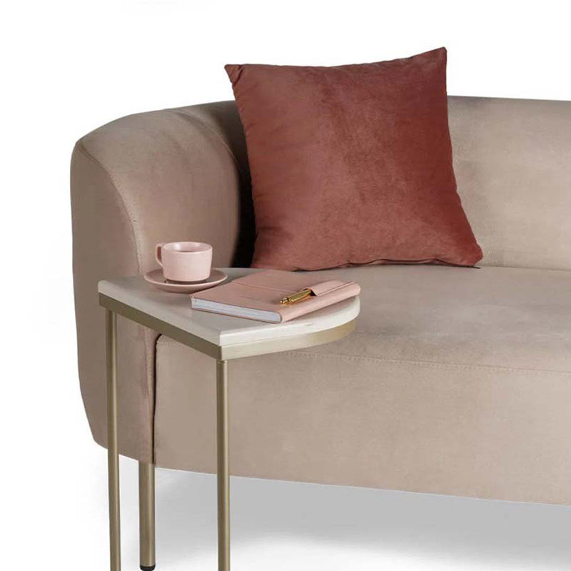 Glam Velvet Flared Arm Chaise Lounge for Living Room with Pillow