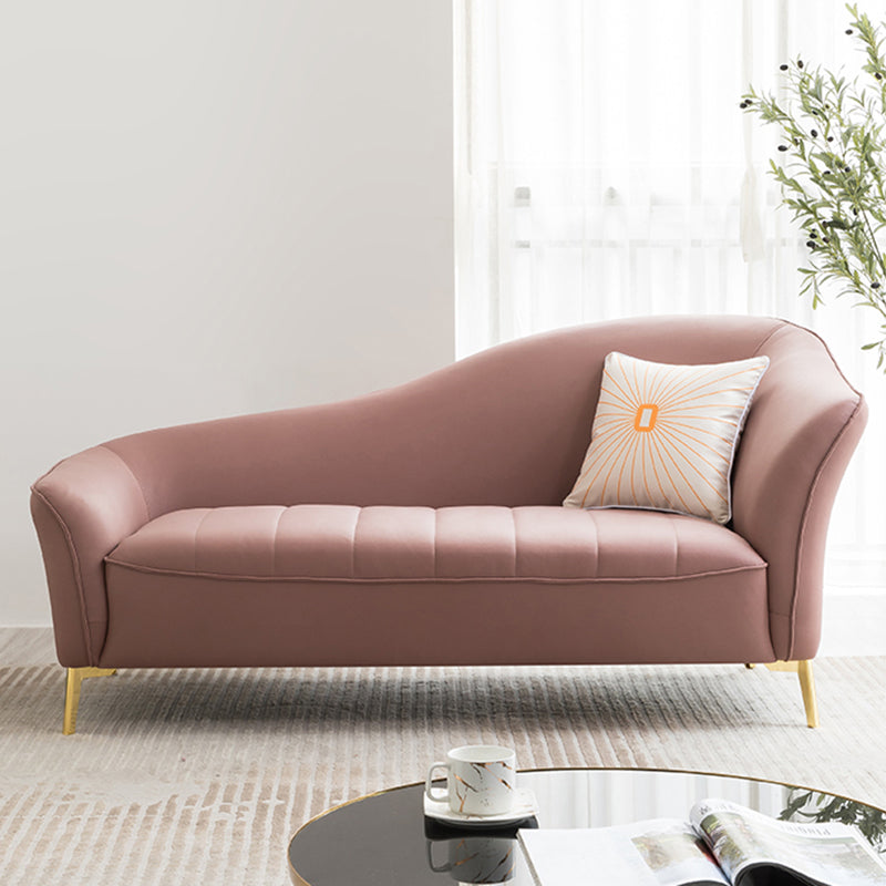 Glam with Arms Chaise Flared Arms with Legs for Bedroom Living Room