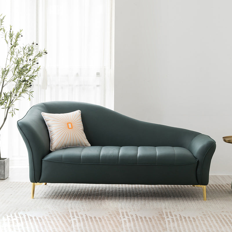Glam with Arms Chaise Flared Arms with Legs for Bedroom Living Room