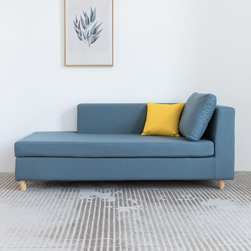 Wood One Armed Scandinavian Chaise Square Arms with Legs for Living Room