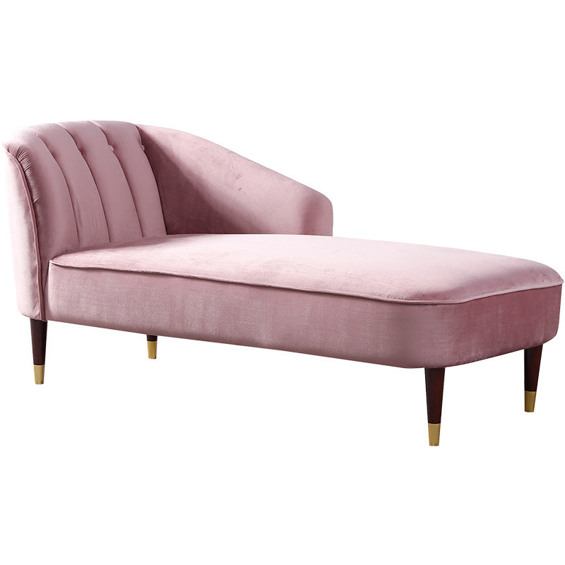 Wood One Armed Glam Chaise Rolled Arms with Legs for Living Room