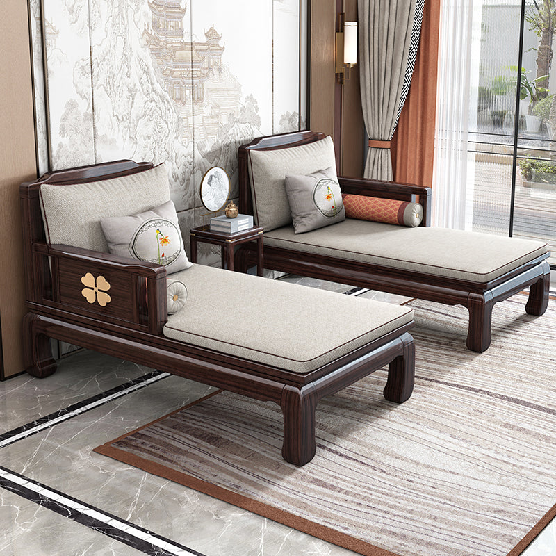 Traditional Brown with Arms Chaise Wood for Bedroom Living Room