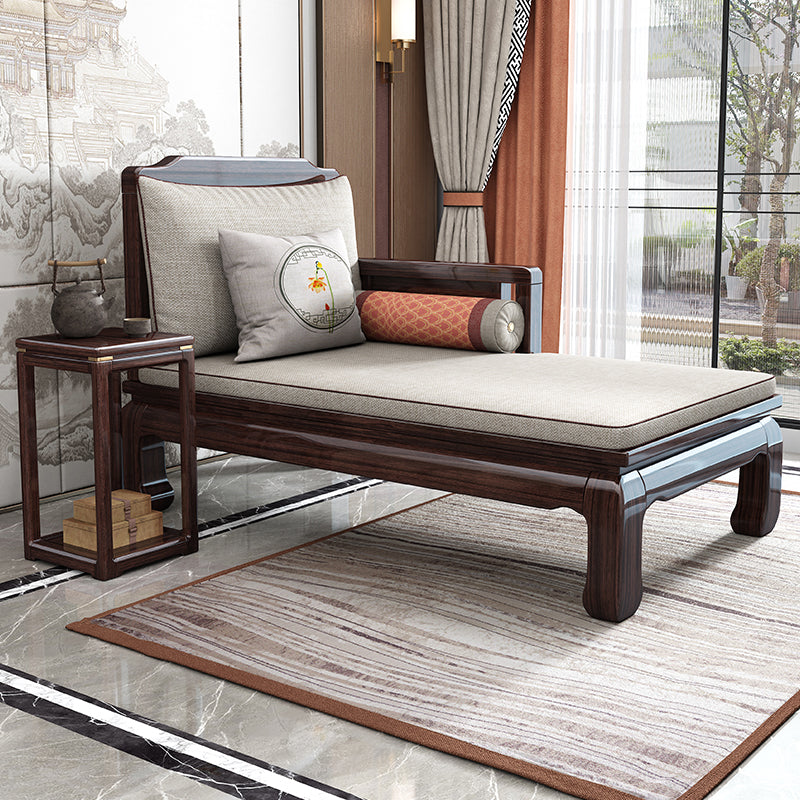 Traditional Brown with Arms Chaise Wood for Bedroom Living Room