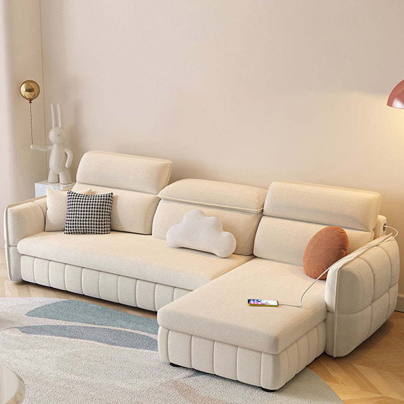 Modern & Contemporary Faux leather Upholstered Futon Sofa Bed in White