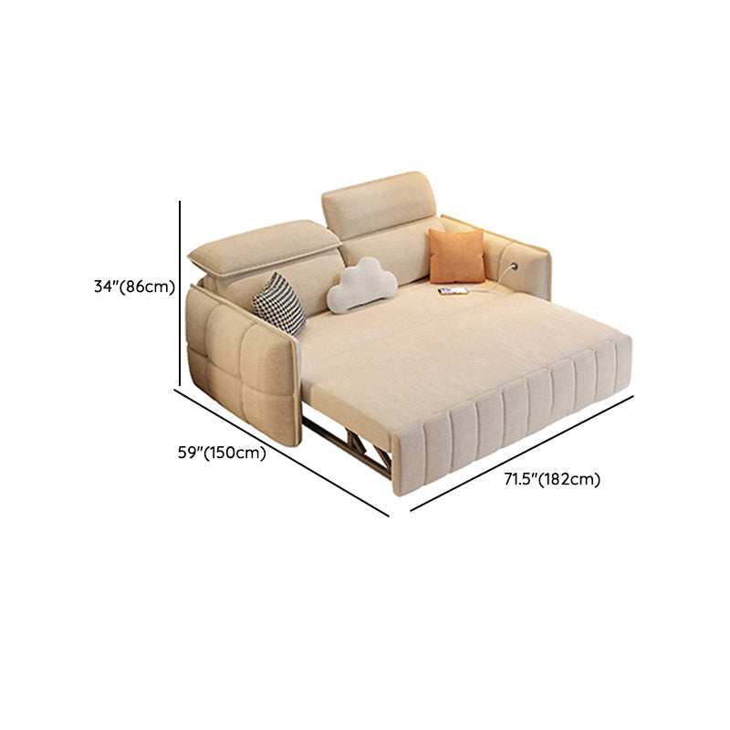 Modern & Contemporary Faux leather Upholstered Futon Sofa Bed in White