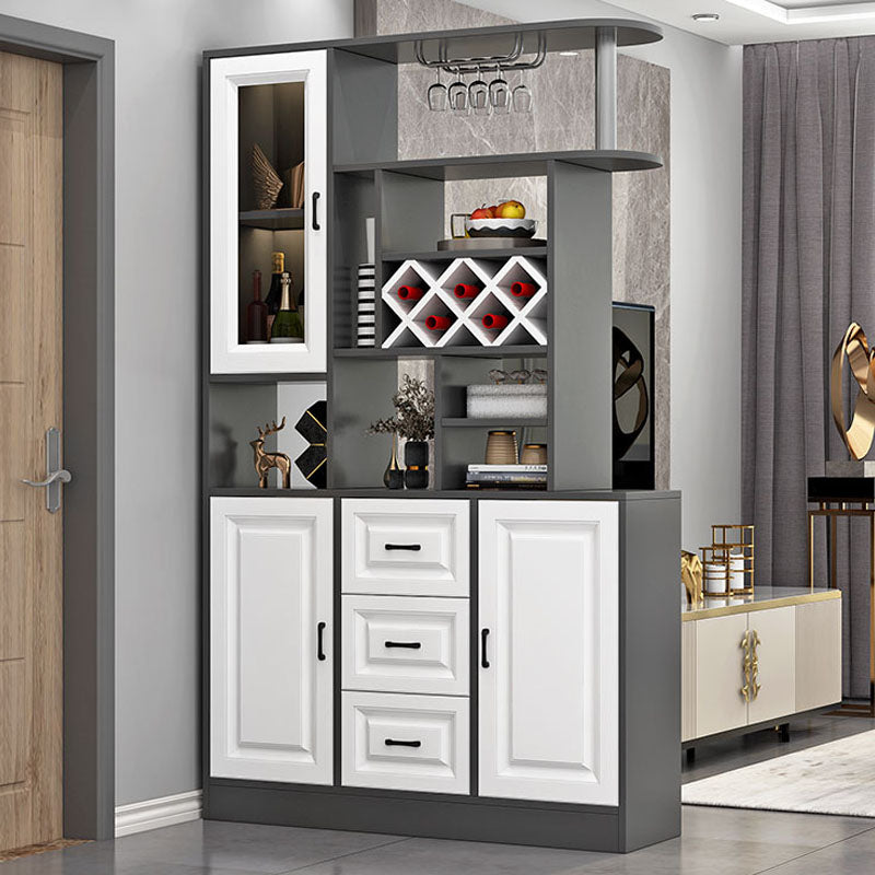 Modern Bar Pulls White and Gray Cabinets Included Wood Accent Cabinet