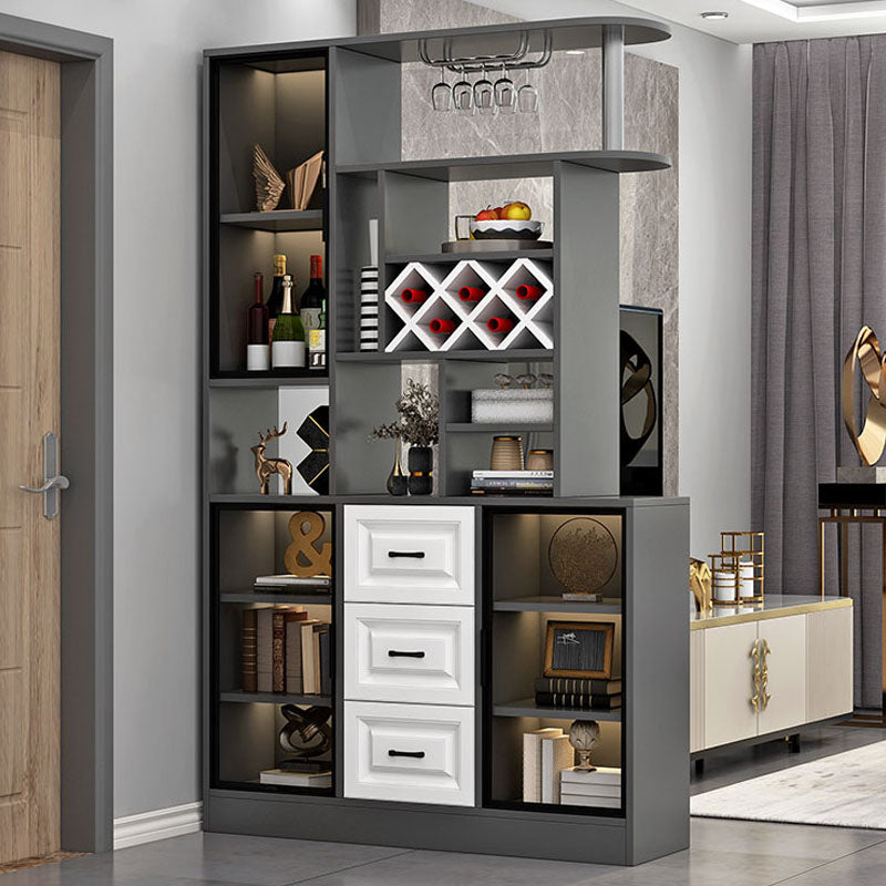 Modern Bar Pulls White and Gray Cabinets Included Wood Accent Cabinet