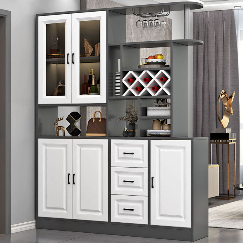 Modern Bar Pulls White and Gray Cabinets Included Wood Accent Cabinet