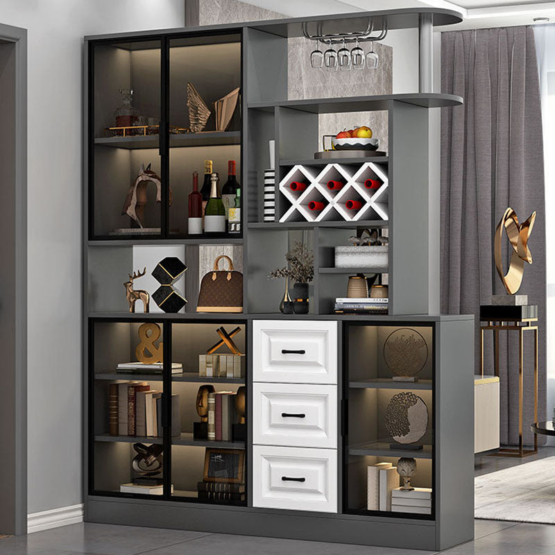 Modern Bar Pulls White and Gray Cabinets Included Wood Accent Cabinet