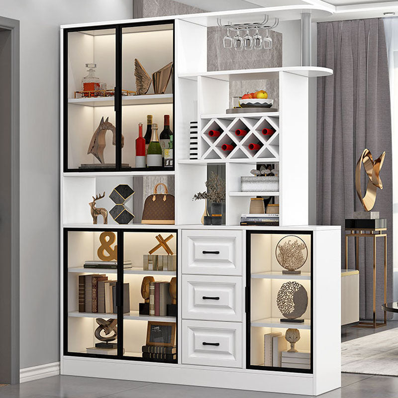 Modern Bar Pulls White and Gray Cabinets Included Wood Accent Cabinet