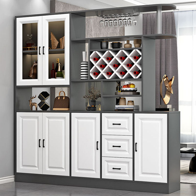 Modern Bar Pulls White and Gray Cabinets Included Wood Accent Cabinet