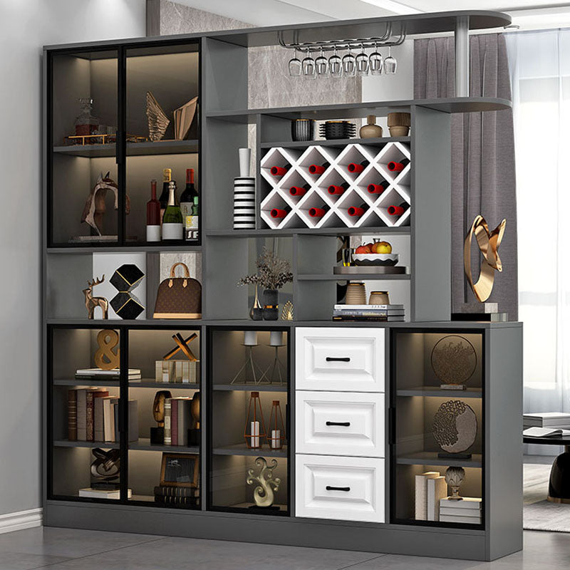 Modern Bar Pulls White and Gray Cabinets Included Wood Accent Cabinet
