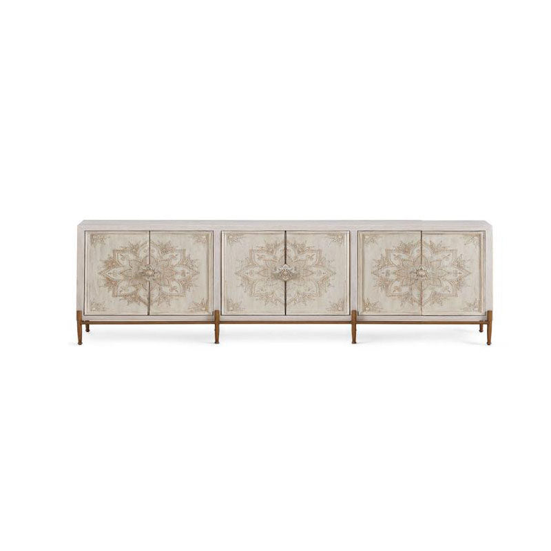 White Knobs Wood Cabinets Included Accent Cabinet with Straight Legs