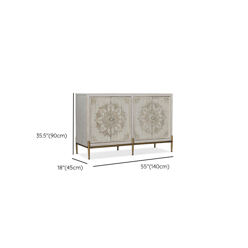 White Knobs Wood Cabinets Included Accent Cabinet with Straight Legs