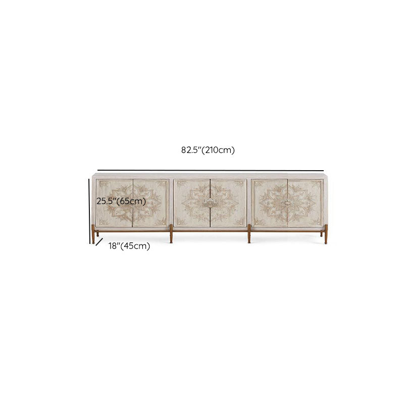 White Knobs Wood Cabinets Included Accent Cabinet with Straight Legs