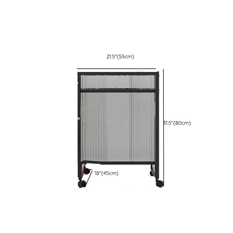 Knobs Scratch Resistant Modern Iron Accent Cabinet with Glass Top