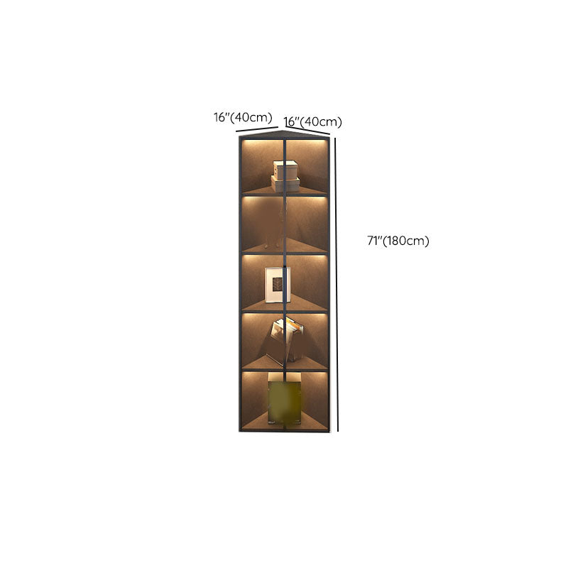 Corner Glass Paned Wood No Distressing Contemporary Accent Cabinet