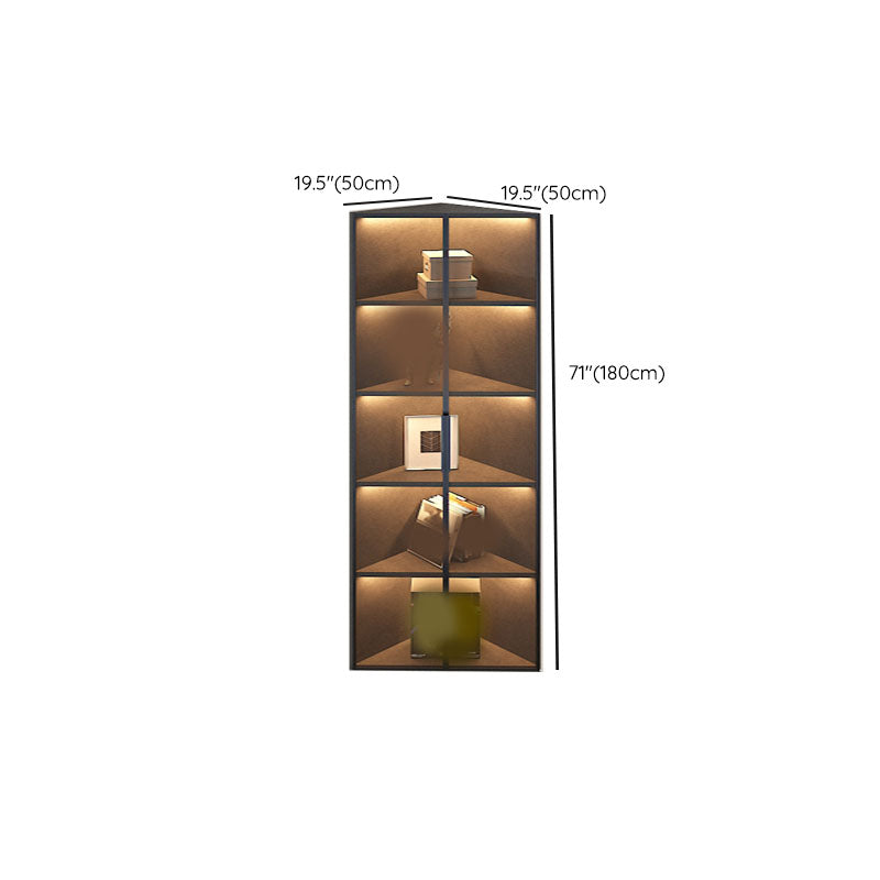 Corner Glass Paned Wood No Distressing Contemporary Accent Cabinet