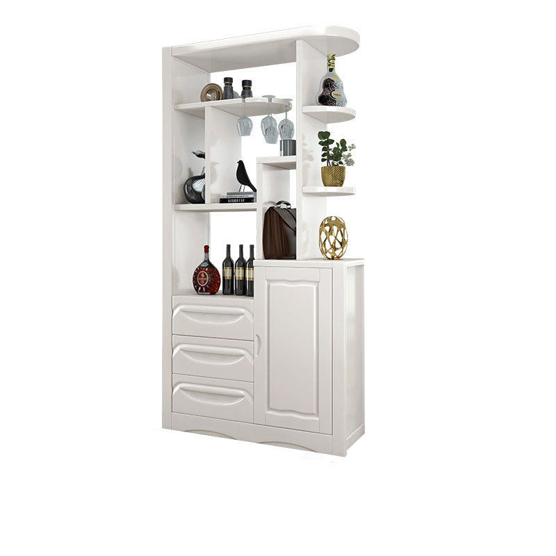 Solid Wood Shelves Included Modern Accent Cabinet for Living Room