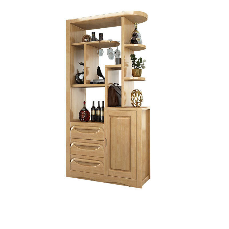 Solid Wood Shelves Included Modern Accent Cabinet for Living Room