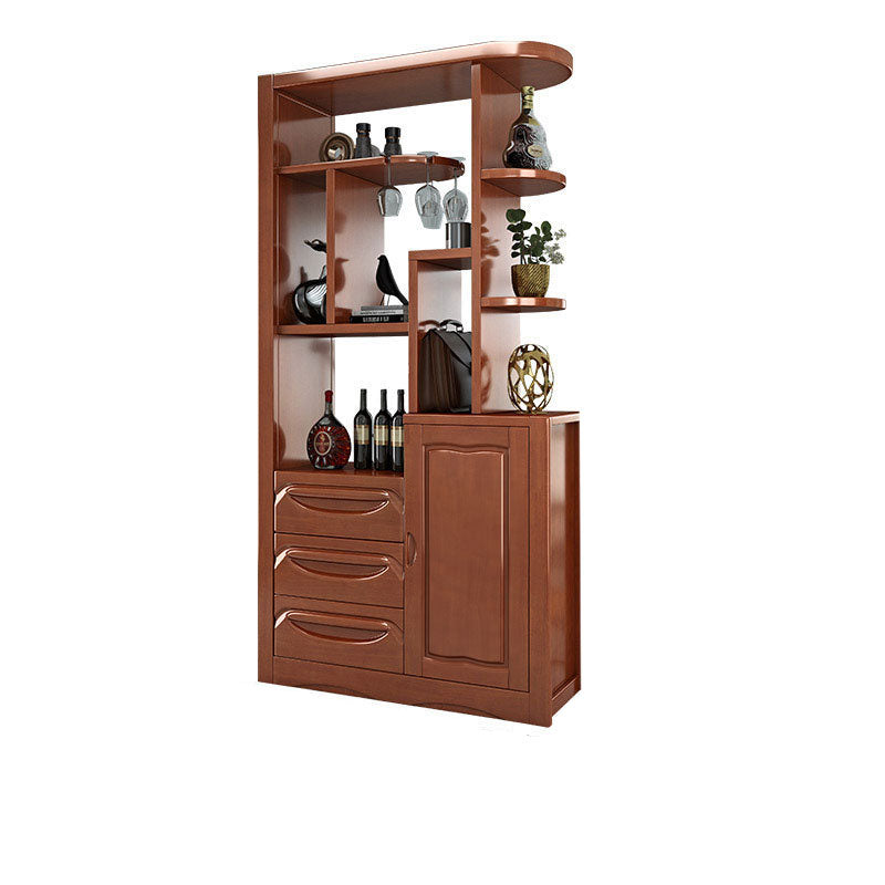 Solid Wood Shelves Included Modern Accent Cabinet for Living Room