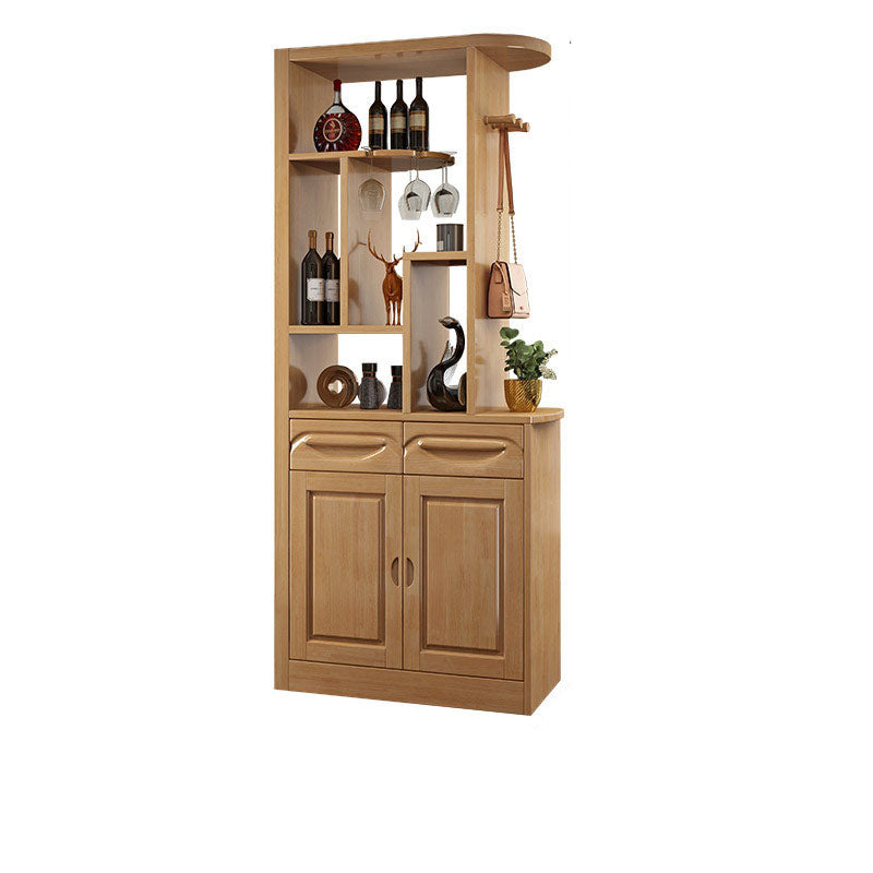 Solid Wood Shelves Included Modern Accent Cabinet for Living Room