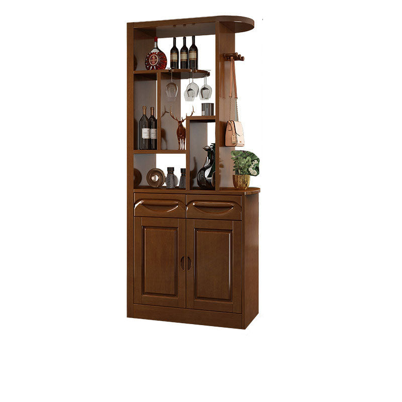 Solid Wood Shelves Included Modern Accent Cabinet for Living Room