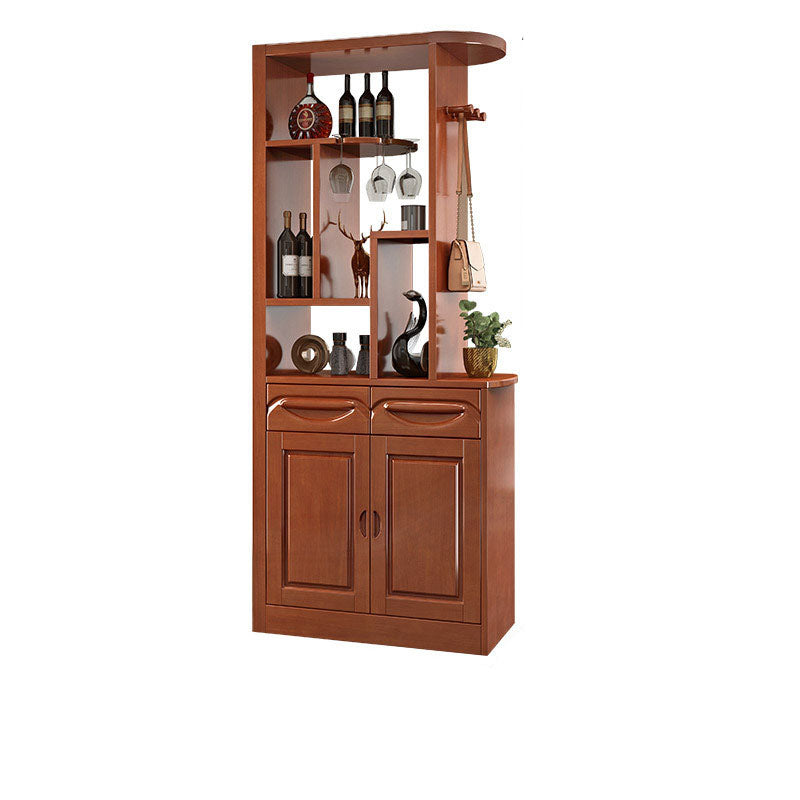Solid Wood Shelves Included Modern Accent Cabinet for Living Room