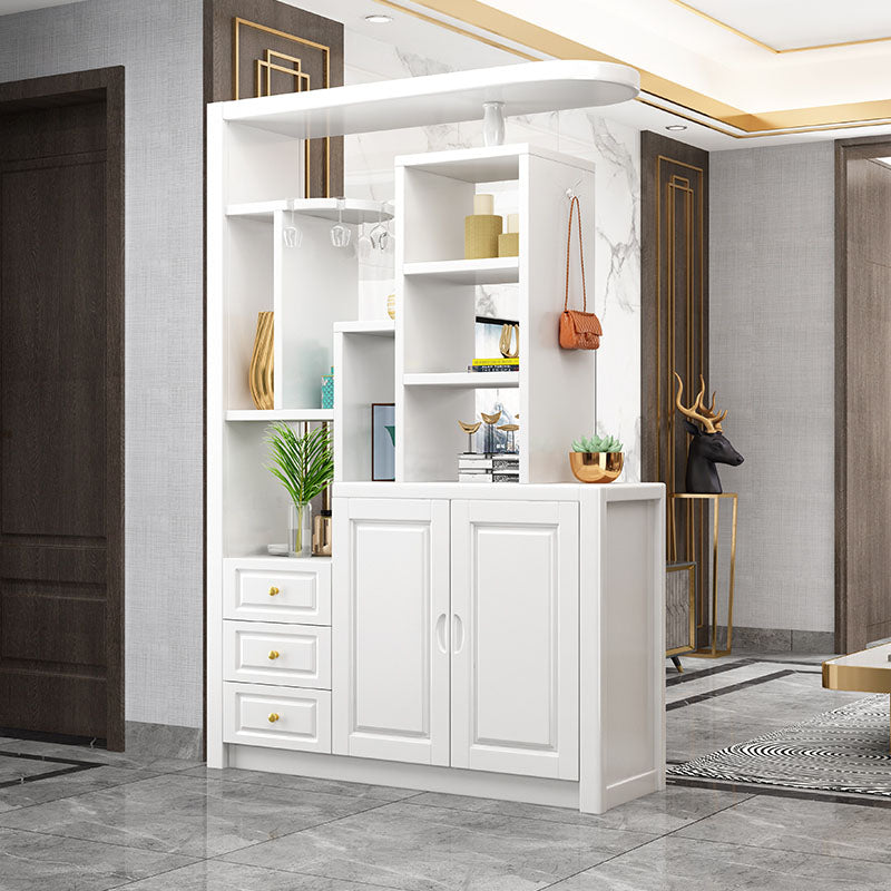 Solid Wood Shelves Included Modern Accent Cabinet for Living Room