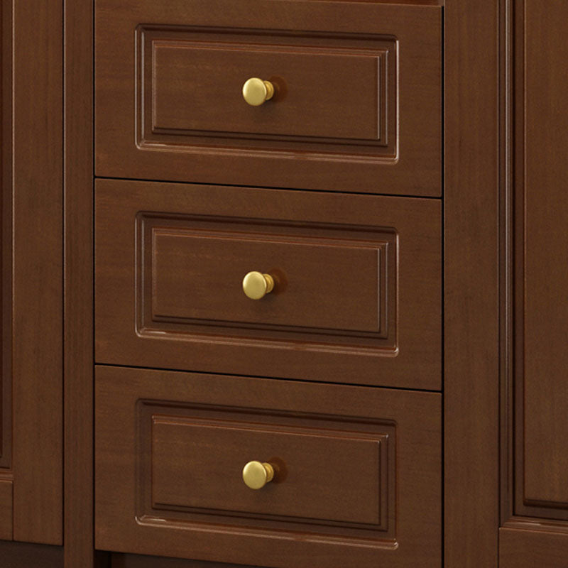 Solid Wood Shelves Included Modern Accent Cabinet for Living Room