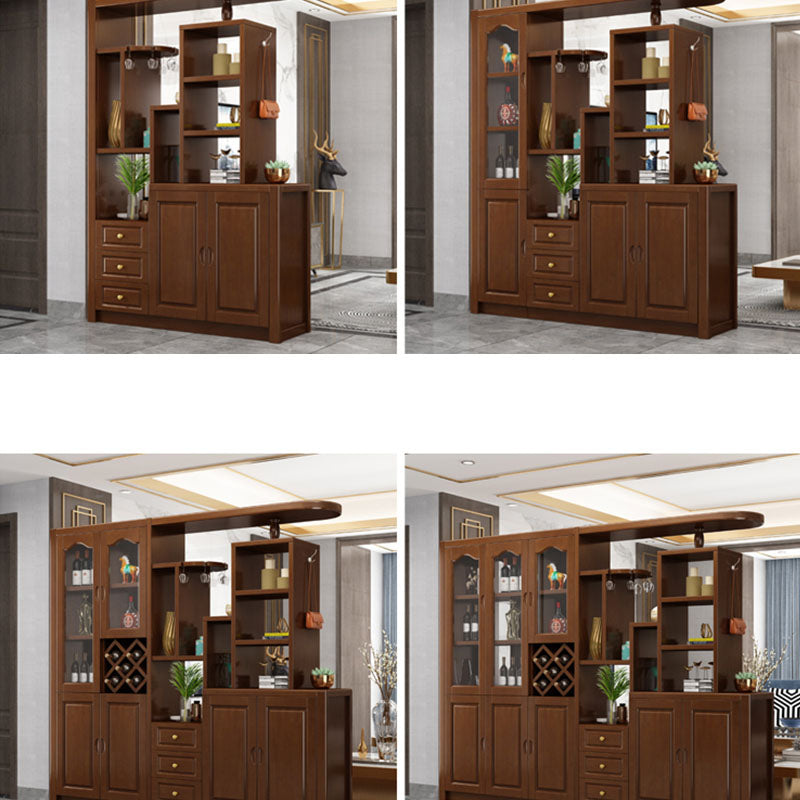 Solid Wood Shelves Included Modern Accent Cabinet for Living Room