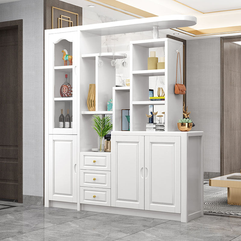 Solid Wood Shelves Included Modern Accent Cabinet for Living Room