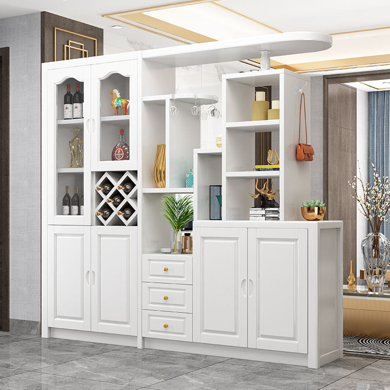 Solid Wood Shelves Included Modern Accent Cabinet for Living Room