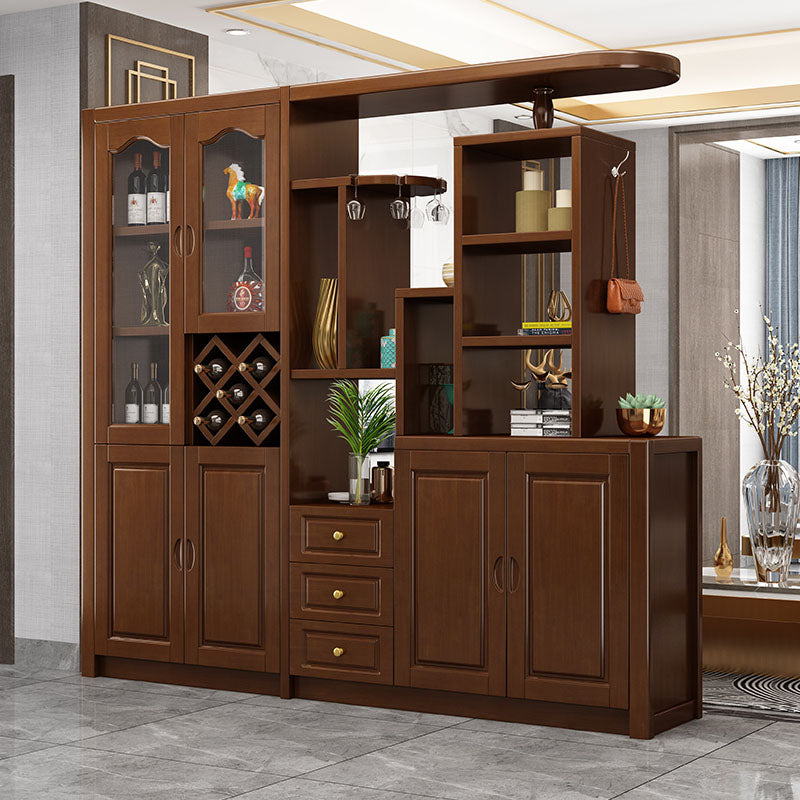 Solid Wood Shelves Included Modern Accent Cabinet for Living Room