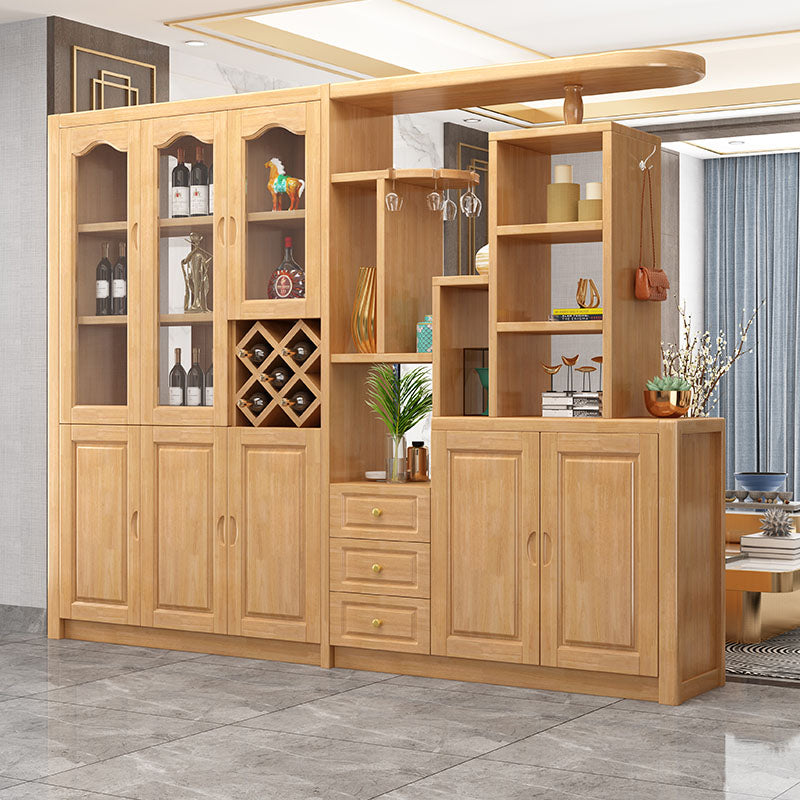 Solid Wood Shelves Included Modern Accent Cabinet for Living Room