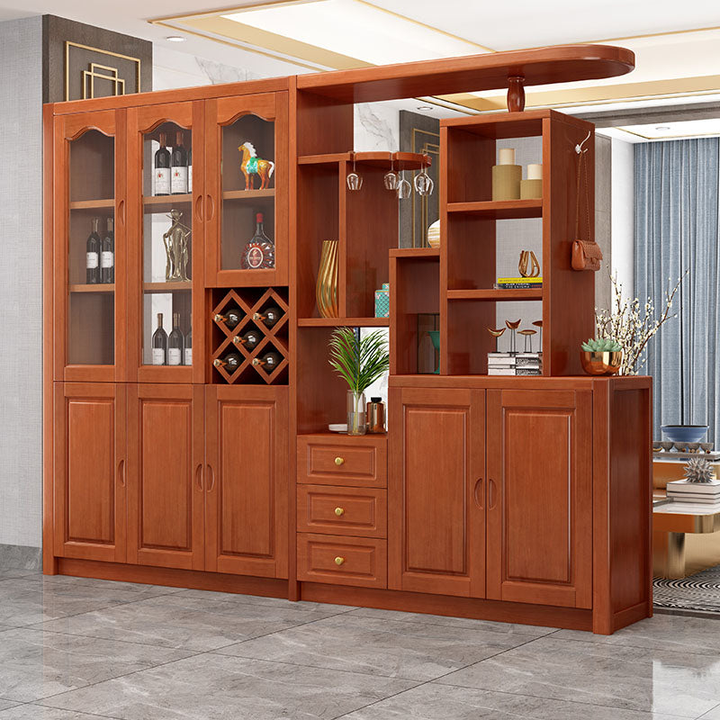 Solid Wood Shelves Included Modern Accent Cabinet for Living Room