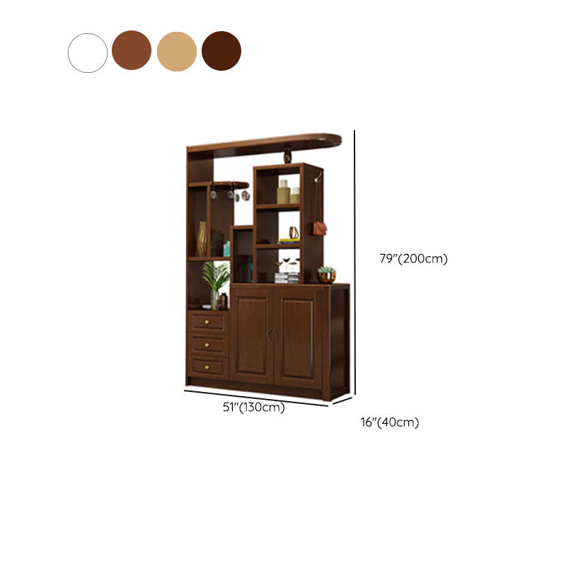 Solid Wood Shelves Included Modern Accent Cabinet for Living Room