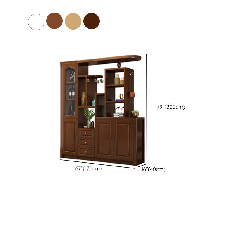 Solid Wood Shelves Included Modern Accent Cabinet for Living Room