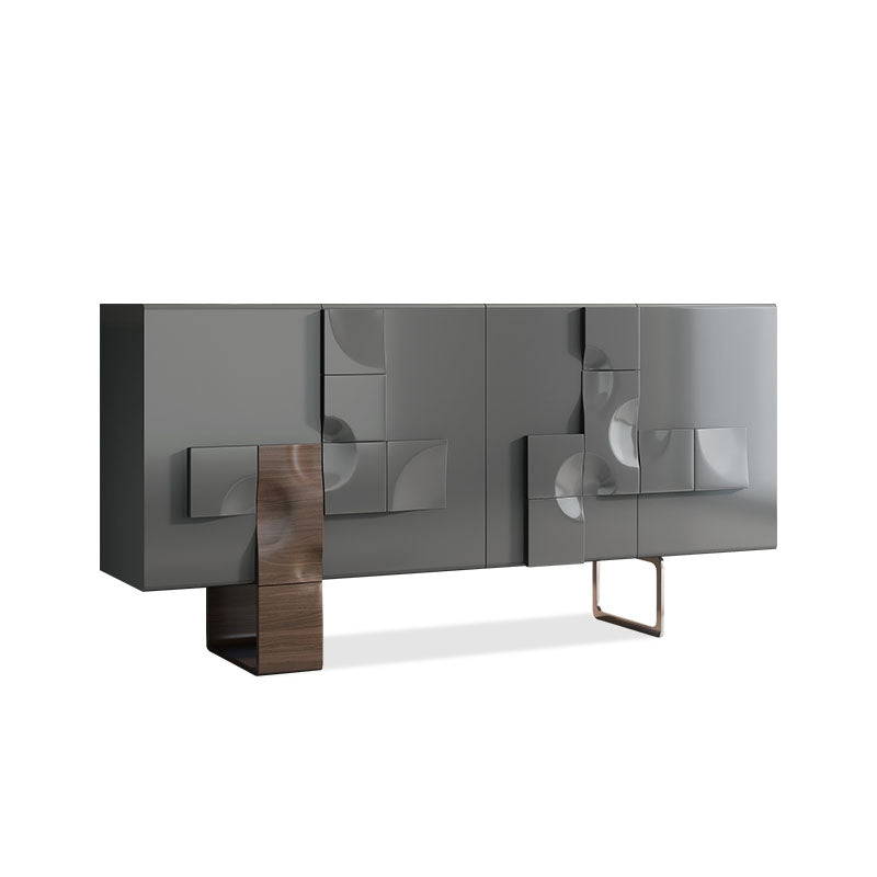 Wood Modern Living Room 35.4" Tall Accent Cabinet with Doors