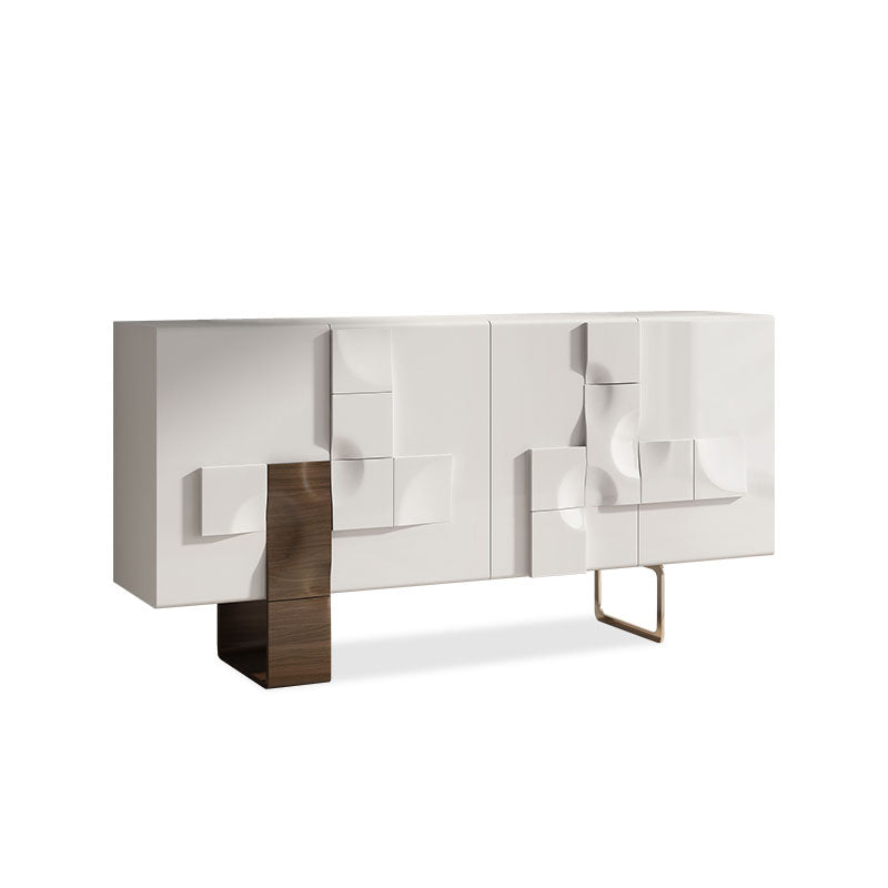 Wood Modern Living Room 35.4" Tall Accent Cabinet with Doors