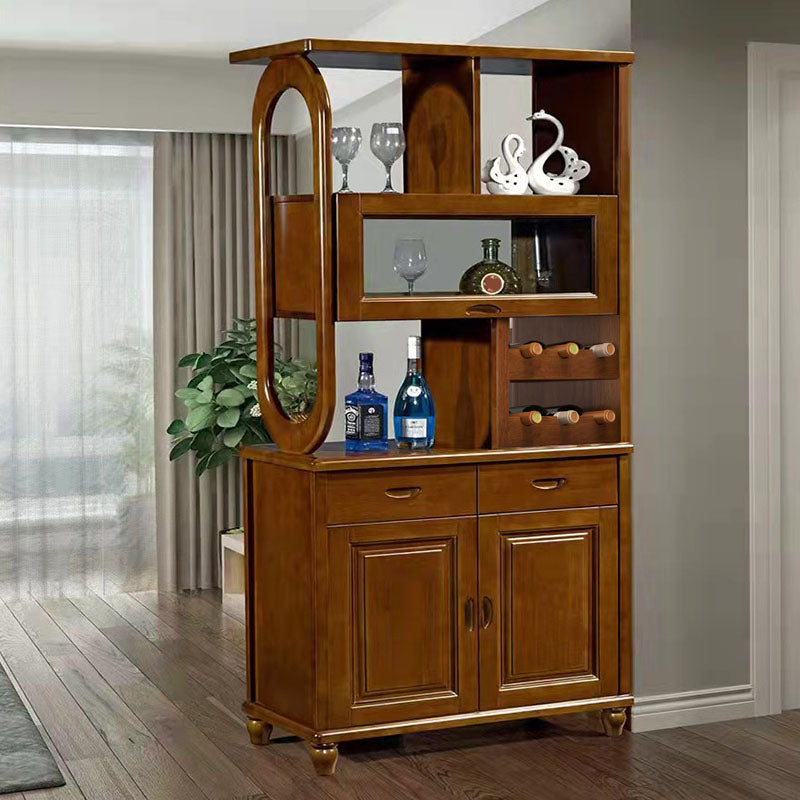 Rectangle Solid Wood 76.77" Tall Accent Cabinet with Drawers and Doors