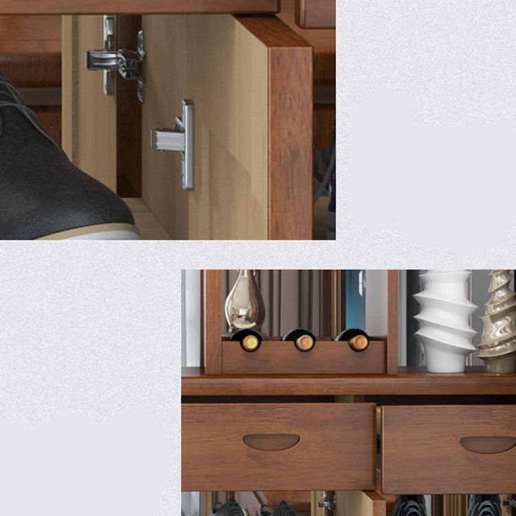 Rectangle Solid Wood 76.77" Tall Accent Cabinet with Drawers and Doors