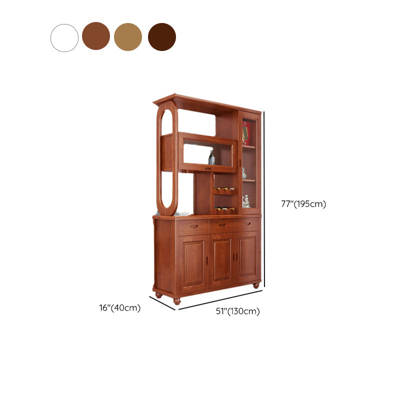 Rectangle Solid Wood 76.77" Tall Accent Cabinet with Drawers and Doors