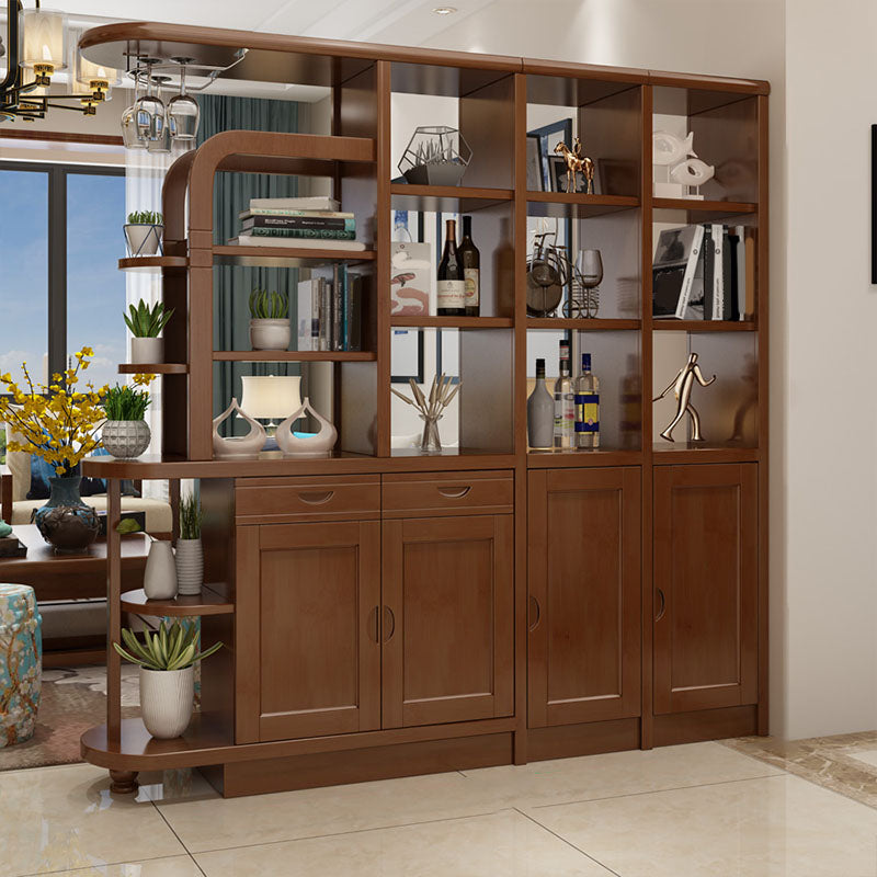 Contemporary 2-drawer Solid Wood 74.8" Tall Accent Cabinet with Doors