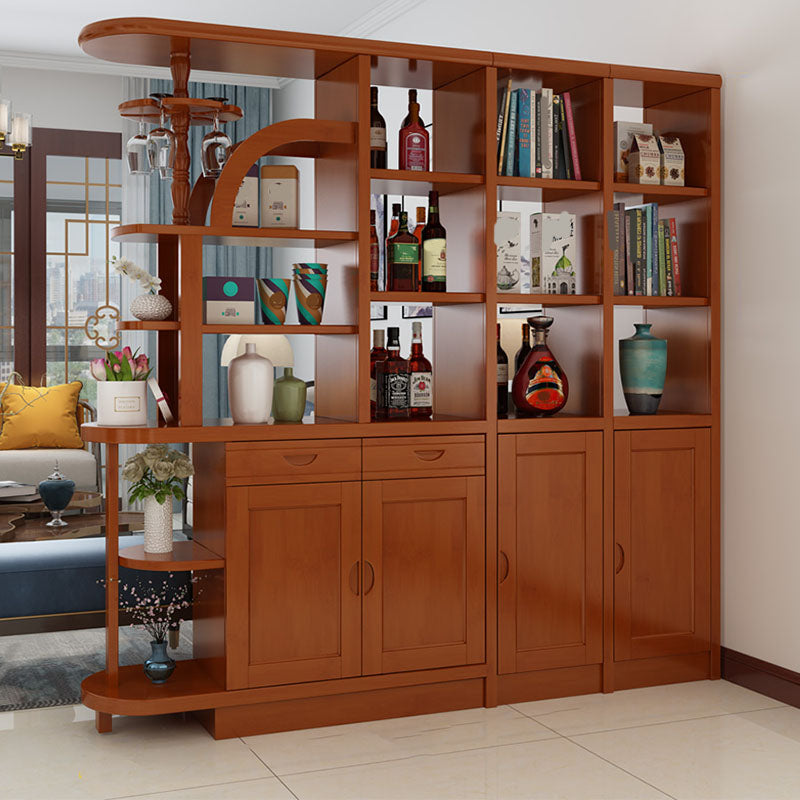Contemporary 2-drawer Solid Wood 74.8" Tall Accent Cabinet with Doors