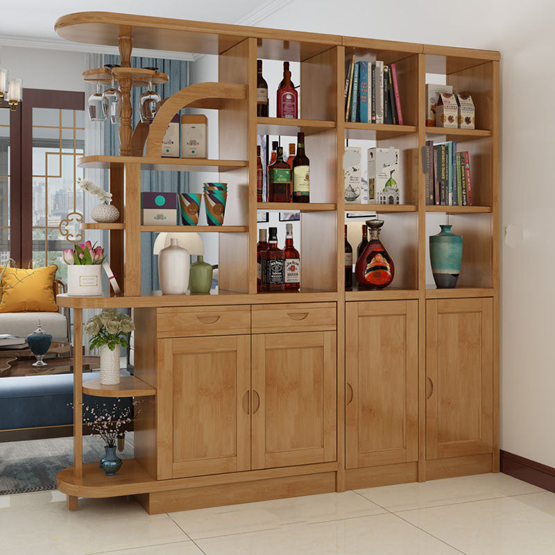 Contemporary 2-drawer Solid Wood 74.8" Tall Accent Cabinet with Doors