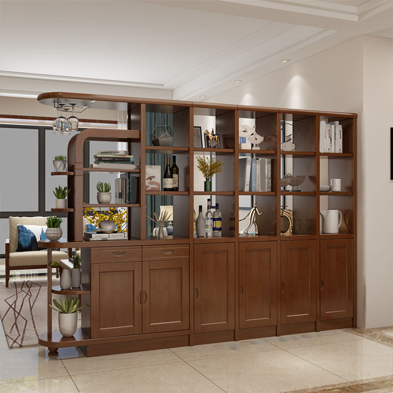 Contemporary 2-drawer Solid Wood 74.8" Tall Accent Cabinet with Doors