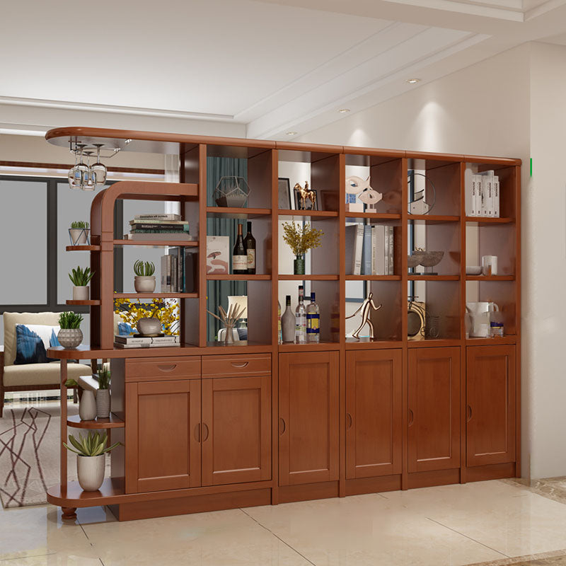 Contemporary 2-drawer Solid Wood 74.8" Tall Accent Cabinet with Doors