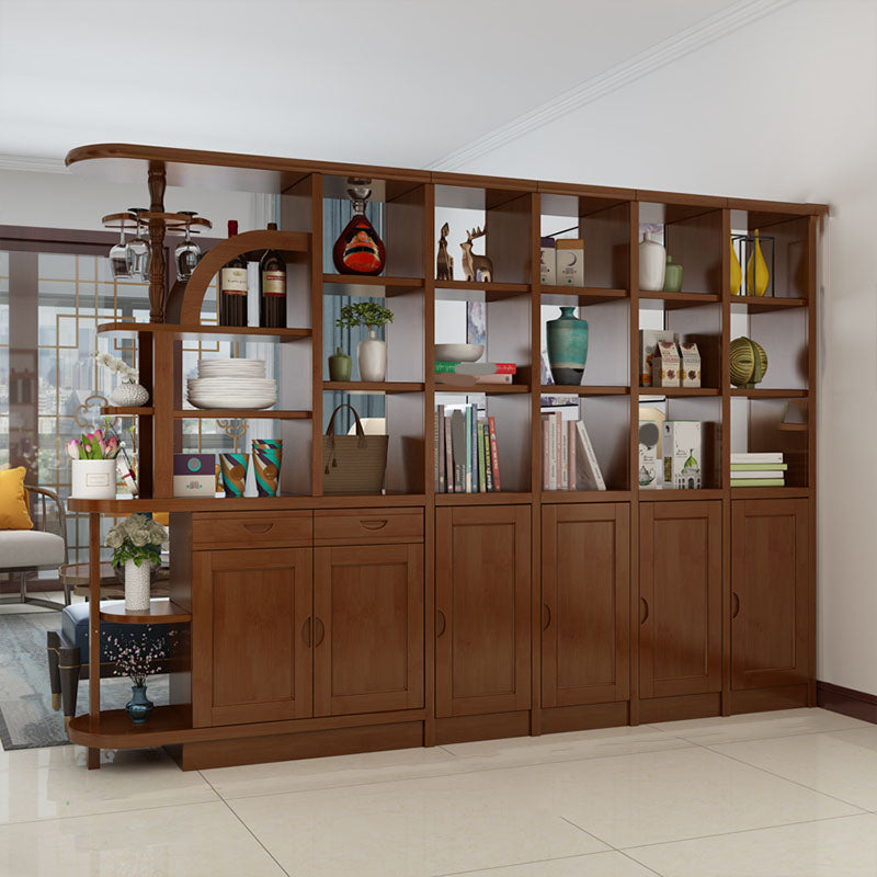 Contemporary 2-drawer Solid Wood 74.8" Tall Accent Cabinet with Doors